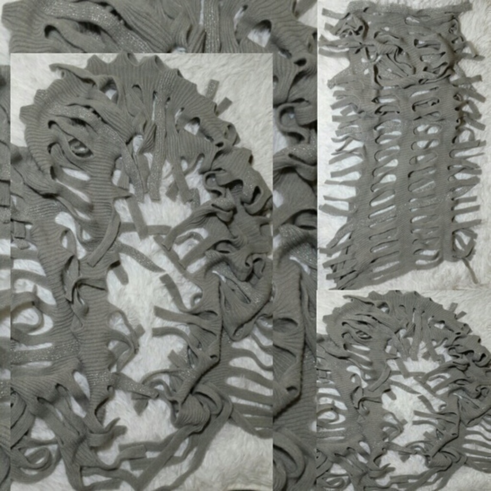Holy Knit  Lightweight Cut-Out  Fringed Scarf